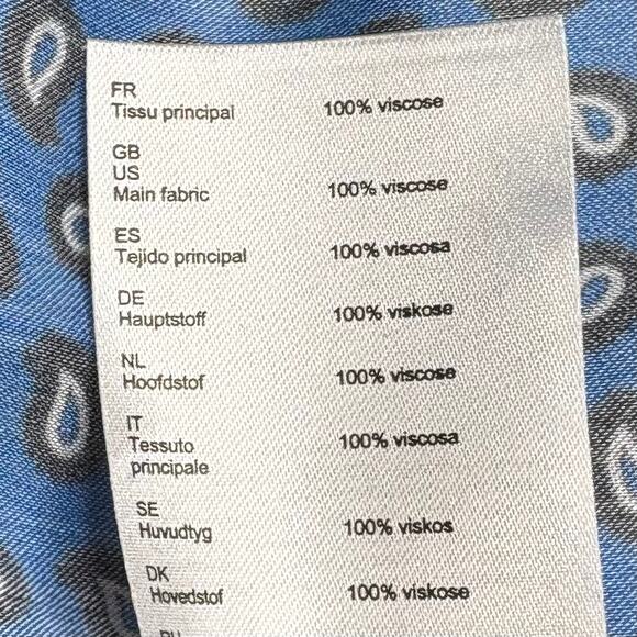 Maje NWT Ilona Blue Satin Paisley Print Romper 34 EU 2 US - Picture 5 of 10